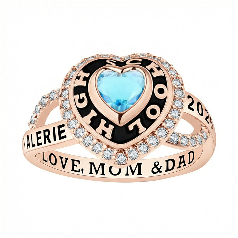 Sterling Silver Custom  High School College Graduation Class Ring Graduation Gifts for Women