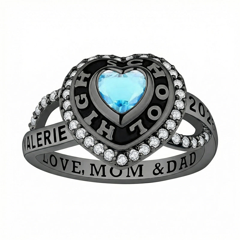 Sterling Silver Custom  High School College Graduation Class Ring Graduation Gifts for Women