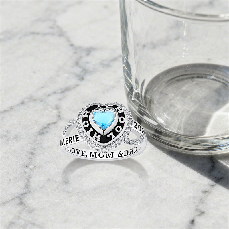 Sterling Silver Custom  High School College Graduation Class Ring Graduation Gifts for Women
