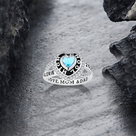 Sterling Silver Custom  High School College Graduation Class Ring Graduation Gifts for Women