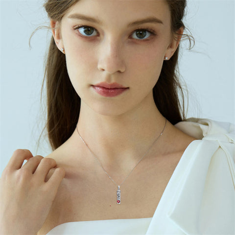 Sterling Silver 12 Birthstone Birth Flower  Urn Necklace for Ashes
