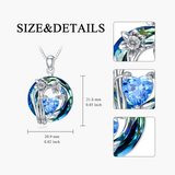 Sterling Silver Crystal Birthstone 12 Birth Flower  Pendant  Necklace