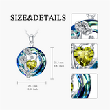 Sterling Silver Crystal Birthstone 12 Birth Flower  Pendant  Necklace