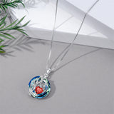 Sterling Silver Crystal Birthstone 12 Birth Flower  Pendant  Necklace