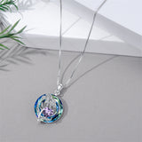 Sterling Silver Crystal Birthstone 12 Birth Flower  Pendant  Necklace