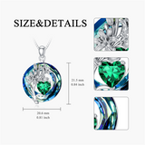 Sterling Silver Crystal Birthstone 12 Birth Flower  Pendant  Necklace