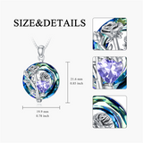 Sterling Silver Crystal Birthstone 12 Birth Flower  Pendant  Necklace