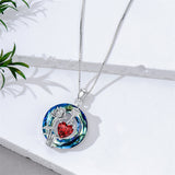 Sterling Silver Crystal Birthstone 12 Birth Flower  Pendant  Necklace