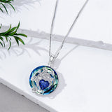 Sterling Silver Crystal Birthstone 12 Birth Flower  Pendant  Necklace