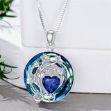 Sterling Silver Crystal Birthstone 12 Birth Flower  Pendant  Necklace