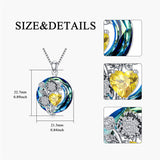 Sterling Silver Crystal Birthstone 12 Birth Flower  Pendant  Necklace