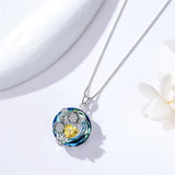 Sterling Silver Crystal Birthstone 12 Birth Flower  Pendant  Necklace