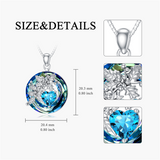 Sterling Silver Crystal Birthstone 12 Birth Flower  Pendant  Necklace