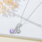 Sterling Silver Cubic Zirconia 12 Month Birth Flower Pendant Necklace