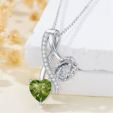 Sterling Silver Cubic Zirconia 12 Month Birth Flower Pendant Necklace