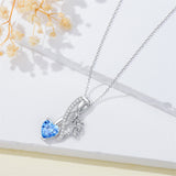 Sterling Silver Cubic Zirconia 12 Month Birth Flower Pendant Necklace