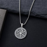 Sterling Silver Chi Rho Alpha Omega PX XP Symbol Pendant Religious  Necklace