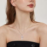 Sterling Silver Cross Flute Gymnastics Violin Piano Cello Pendant Necklace Cross Jewelry Birthday Christmas Gift