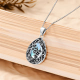 Sterling Silver Personalized Engraved Teardrop Moonstone Butterfly Birth Flower Pendant Necklace
