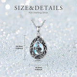 Sterling Silver Personalized Engraved Teardrop Moonstone Butterfly Birth Flower Pendant Necklace
