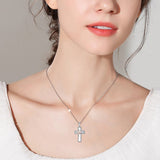 Sterling Silver Cross Flute Gymnastics Violin Piano Cello Pendant Necklace Cross Jewelry Birthday Christmas Gift