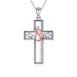 Sterling Silver Cross Flute Gymnastics Violin Piano Cello Pendant Necklace Cross Jewelry Birthday Christmas Gift
