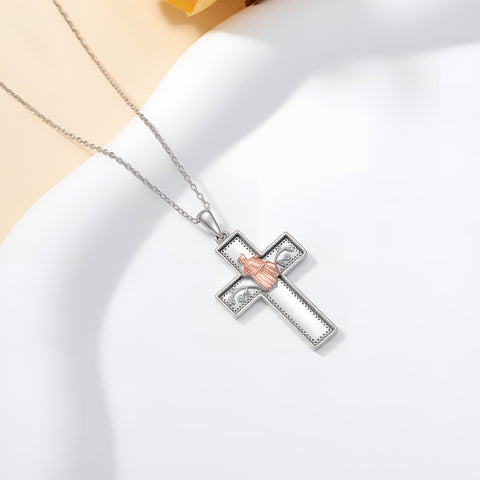Sterling Silver Cross Flute Gymnastics Violin Piano Cello Pendant Necklace Cross Jewelry Birthday Christmas Gift