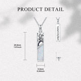 Sterling Silver  Opal Personalized Engraved Bar Pet  Butterfly Dragonfly Tree of Life  Urn Necklace for Ashes