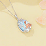 Sterling Silver Moonstone Tree of Life Art Book Pendant Necklace for Book Lover