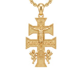 14K Gold Plated Religious Amulet  Cross Pendant Necklace
