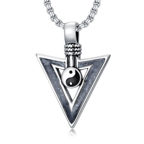 Sterling Silver Cross Celtic Knot Yin Yang Peace Sign Arrowhead Pendant  Necklace