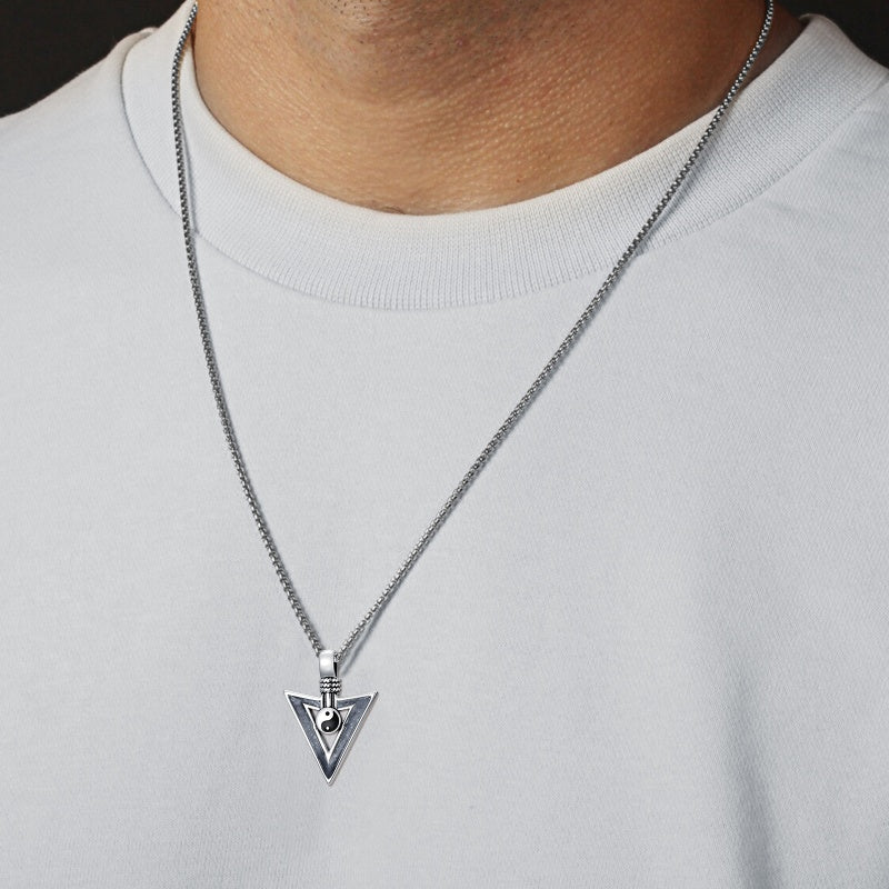 Sterling Silver Cross Celtic Knot Yin Yang Peace Sign Arrowhead Pendant  Necklace