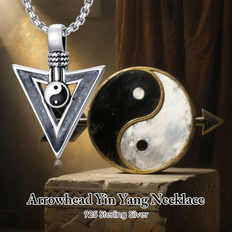 Sterling Silver Cross Celtic Knot Yin Yang Peace Sign Arrowhead Pendant  Necklace