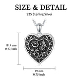 Sterling Silver Butterfly Heart Birth Flower Photo Locket Pendant Necklace for Women Birthday Christmas  Gifts