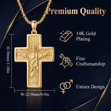14K Gold Plated Religious Amulet  Cross Pendant Necklace