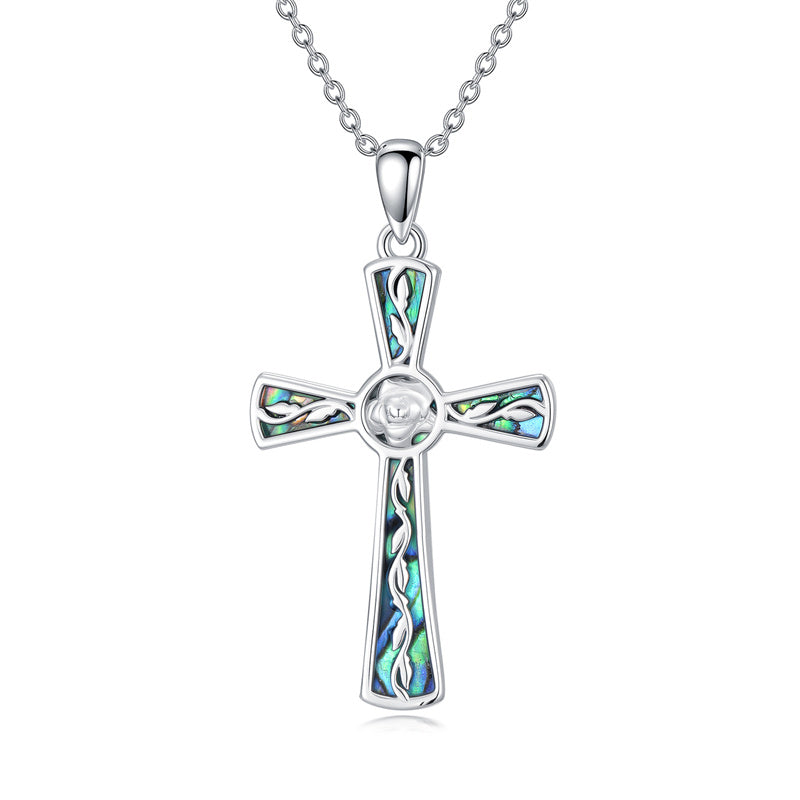 Sterling Silver Abalone Shell Dragonfly Plumeria Rose Sunflower Pendant Necklace