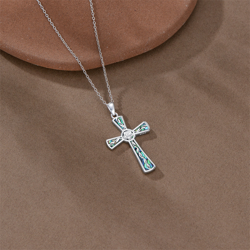 Sterling Silver Abalone Shell Dragonfly Plumeria Rose Sunflower Pendant Necklace