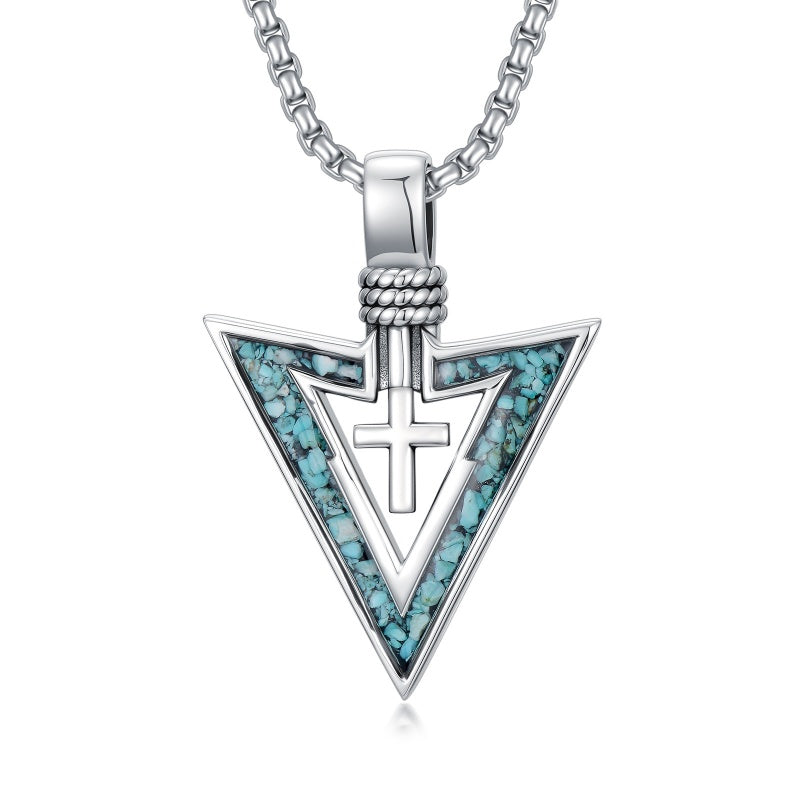 Sterling Silver Cross Celtic Knot Yin Yang Peace Sign Arrowhead Pendant  Necklace