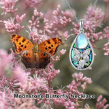 Sterling Silver Moonstone Cardinal Dragonfly Hummingbird Butterfly Bee Pendant Necklace for Women