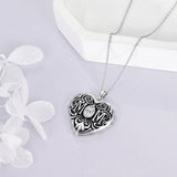 Sterling Silver Heart Cubic Zirconia Photo Locket Necklace
