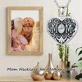 Sterling Silver Heart Cubic Zirconia Photo Locket Necklace