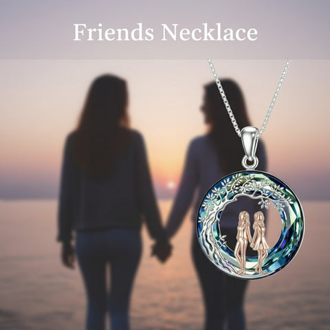 Sterling Silver  Crystal Tree of Life Mother Daughter Father Daughter Sisters Friends Pendant Necklace for Women
