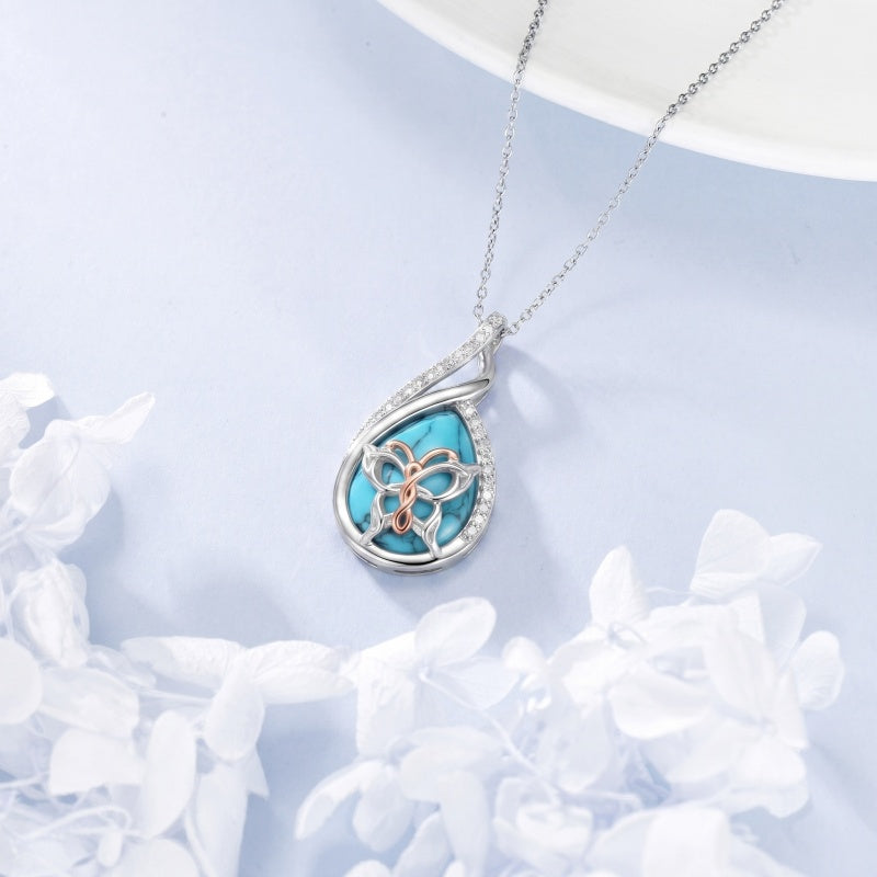 Sterling Silver Lapis Lazuli Black Onyx Moonstone Moss Agate Turquoise Butterfly Dragonfly Hummingbird  Pendant Necklace