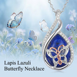 Sterling Silver Lapis Lazuli Black Onyx Moonstone Moss Agate Turquoise Butterfly Dragonfly Hummingbird  Pendant Necklace