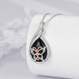 Sterling Silver Lapis Lazuli Black Onyx Moonstone Moss Agate Turquoise Butterfly Dragonfly Hummingbird  Pendant Necklace