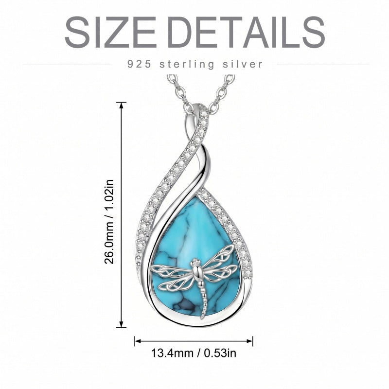 Sterling Silver Lapis Lazuli Black Onyx Moonstone Moss Agate Turquoise Butterfly Dragonfly Hummingbird  Pendant Necklace