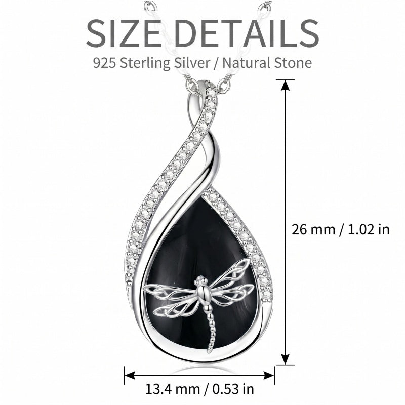 Sterling Silver Lapis Lazuli Black Onyx Moonstone Moss Agate Turquoise Butterfly Dragonfly Hummingbird  Pendant Necklace