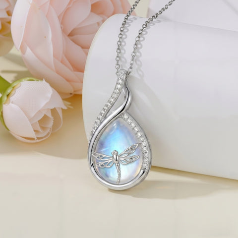 Sterling Silver Lapis Lazuli Black Onyx Moonstone Moss Agate Turquoise Butterfly Dragonfly Hummingbird  Pendant Necklace