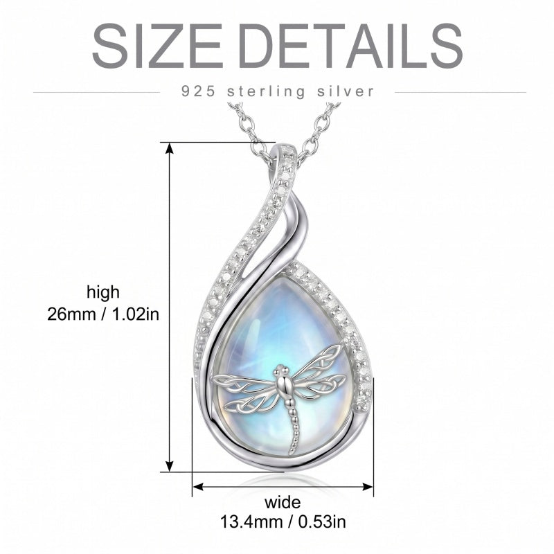 Sterling Silver Lapis Lazuli Black Onyx Moonstone Moss Agate Turquoise Butterfly Dragonfly Hummingbird  Pendant Necklace