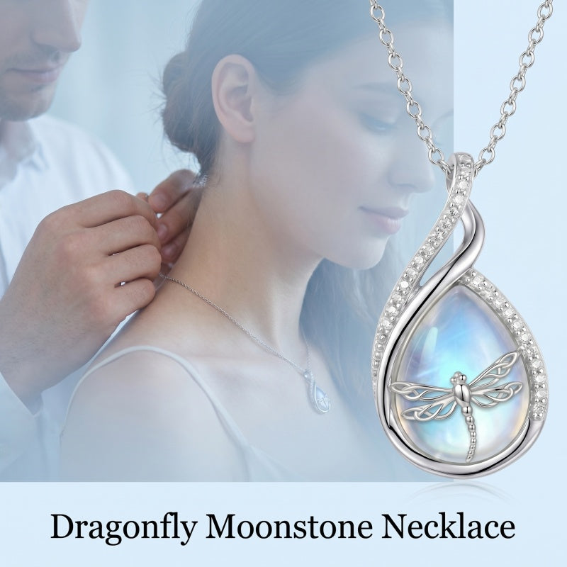 Sterling Silver Lapis Lazuli Black Onyx Moonstone Moss Agate Turquoise Butterfly Dragonfly Hummingbird  Pendant Necklace